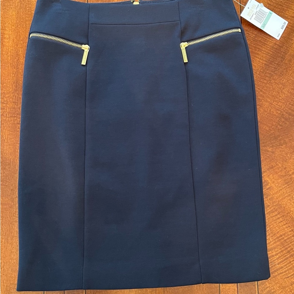 Michael Kors pencil skirt navy blue size 8 NWT